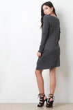 Long Sleeve Drape Hem Dress