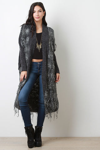 Frayed Longline Cardigan