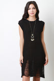 Distressed Sleeveless Sweater Cocktail Dress