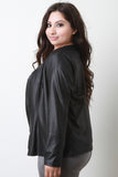 Vegan Leather Collarless Jacket