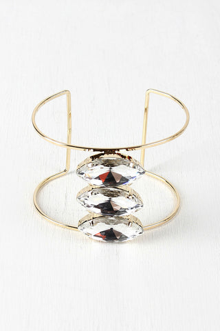 Three Marquise Cuff Bracelet