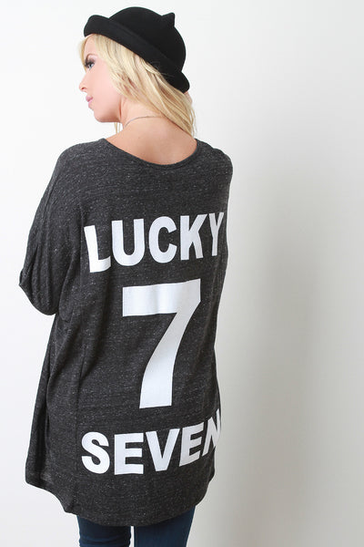 Lucky 7 Marled Knit Boxy Top