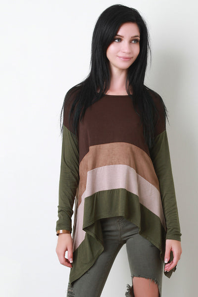 Wide Stripe Asymmetrical Top