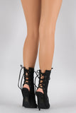 Shoe Republic LA Front-Back Corset Lace Up Heel