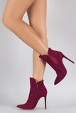 Liliana Curved Top Line Pointy Toe Stiletto Booties