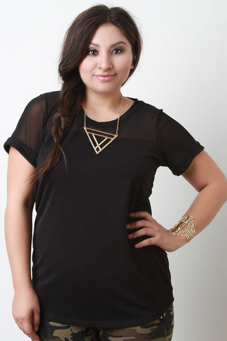 Mesh Yoke Textured Top