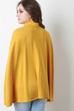 Soft Knit Turtleneck Wrap Cape