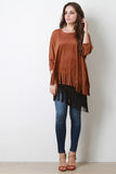 Double Tier Vegan Suede Fringe Top